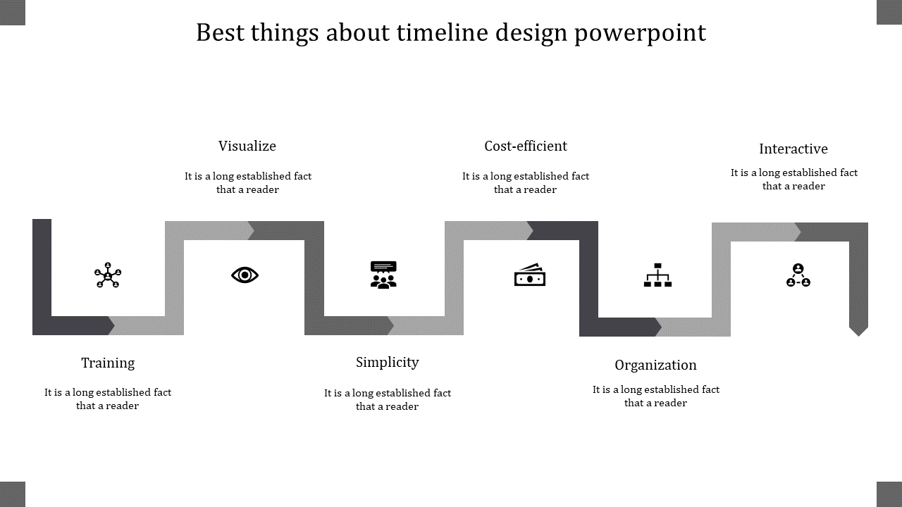 timeline design powerpoint-gray